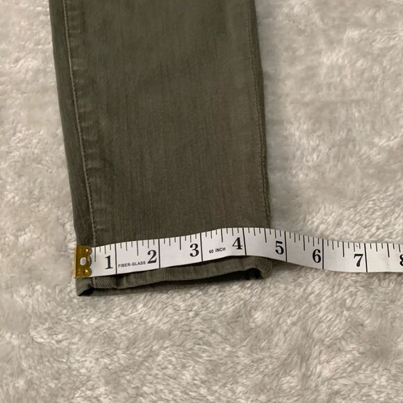 7 For All Mankind Womens Green Denim Skinny Jeans Size 26x27 Mid Rise Pants - Picture 4 of 7